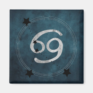 Cancer the Crab black silver zodiac constellation Magnet