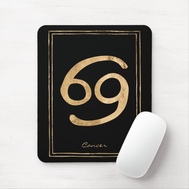 Cancer the crab hammered gold stylised astrology  mouse pad (With Mouse)