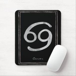Cancer the crab hammered silver stylised astrology mouse pad