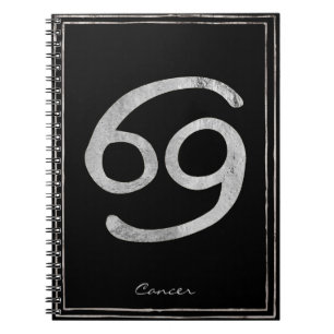 Cancer the crab hammered silver stylised astrology notebook