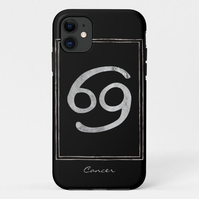Cancer the crab hammered silver zodiac birthday  Case-Mate iPhone case (Back)