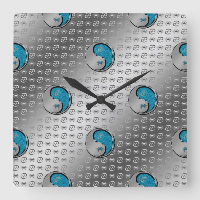 Cancer the Crab Square Wall Clock (Front)