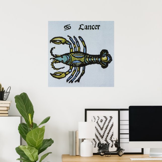 Cancer the Crab, Vintage Sign of the Zodiac (Home Office)