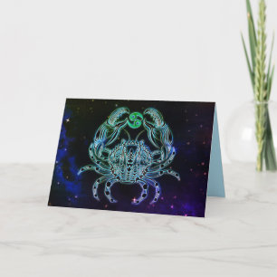 cancer the crab zodiac greeting card