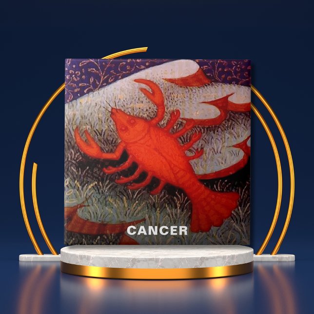 Cancer the Crab Zodiac Sign Birthday Party Ceramic Tile (Cancer the Crab Zodiac Sign Birthday Party Ceramic Tile)