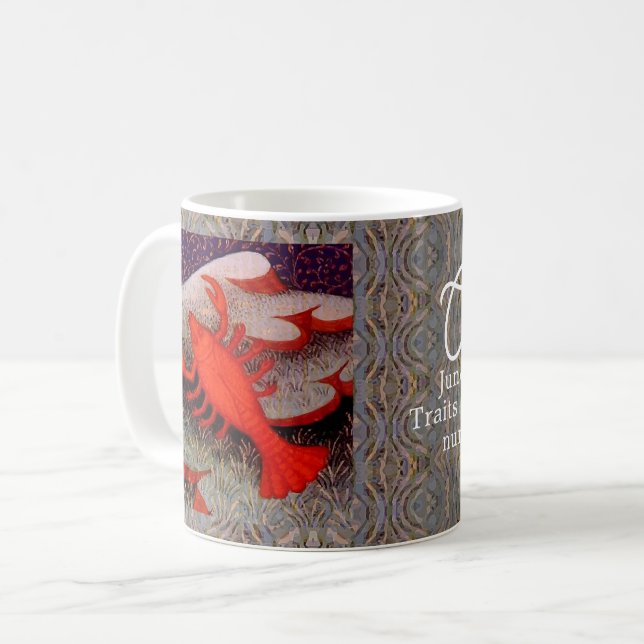 Cancer the Crab Zodiac Sign Birthday Party Coffee Mug (Front Left)