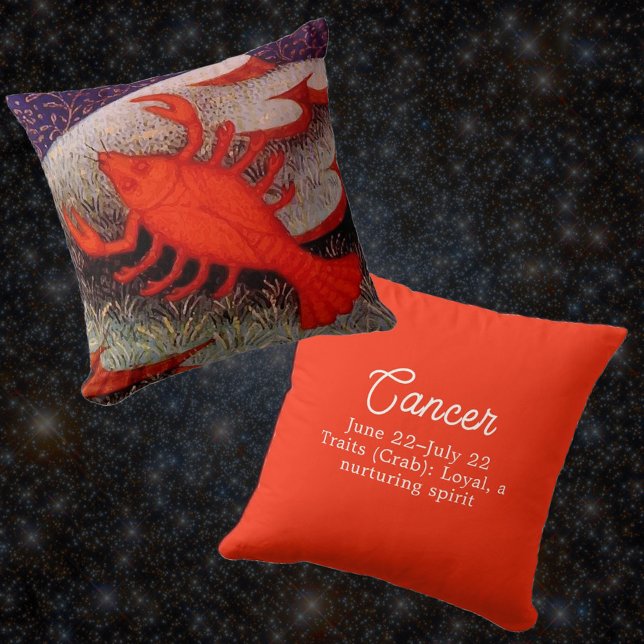 Cancer the Crab Zodiac Sign Birthday Party Cushion (Creator Uploaded)