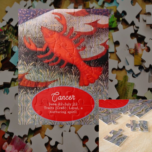 Cancer the Crab Zodiac Sign Birthday Party Jigsaw Puzzle (Creator Uploaded)