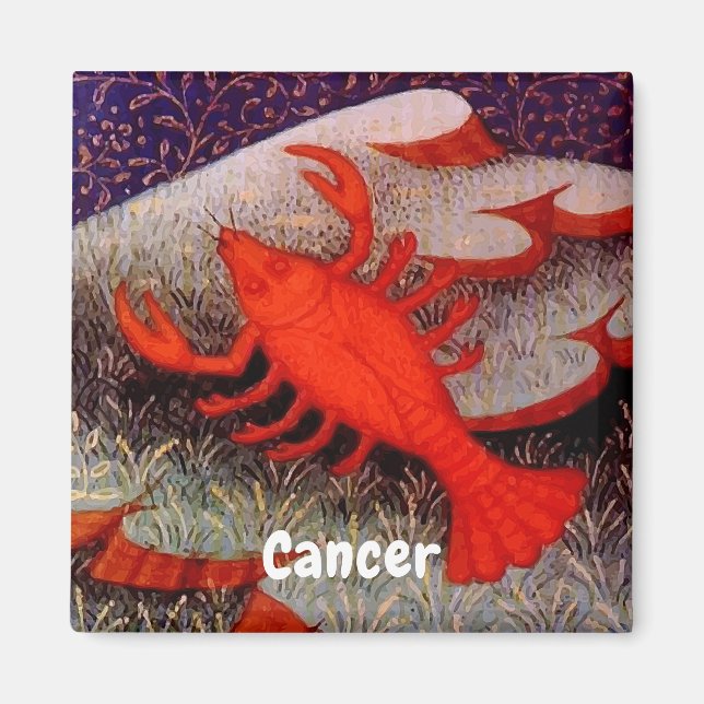 Cancer the Crab Zodiac Sign Birthday Party Magnet (Front)