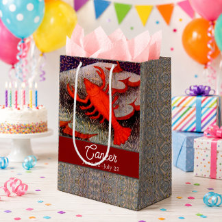 Cancer the Crab Zodiac Sign Birthday Party Medium Gift Bag
