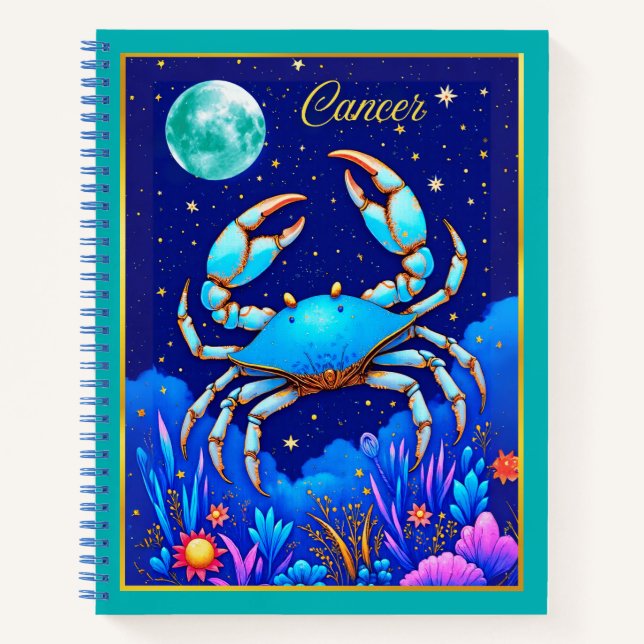 Cancer the Crab Zodiac Sign Journal  (Front)