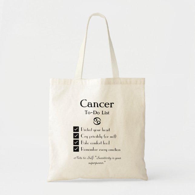 Cancer– To-Do List Tote Bag (Front)