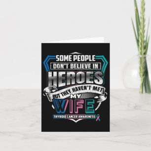 Cancer Warrior I Wear Blue Pink Teal For My Wife Card