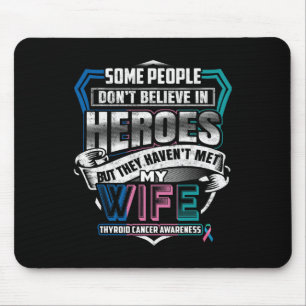 Cancer Warrior I Wear Blue Pink Teal For My Wife Mouse Pad