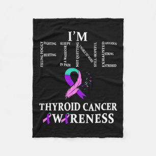 Cancer Warrior I'm Fine  Fleece Blanket