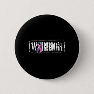 Cancer Warrior - Military Style Awareness Ribbon 6 Cm Round Badge