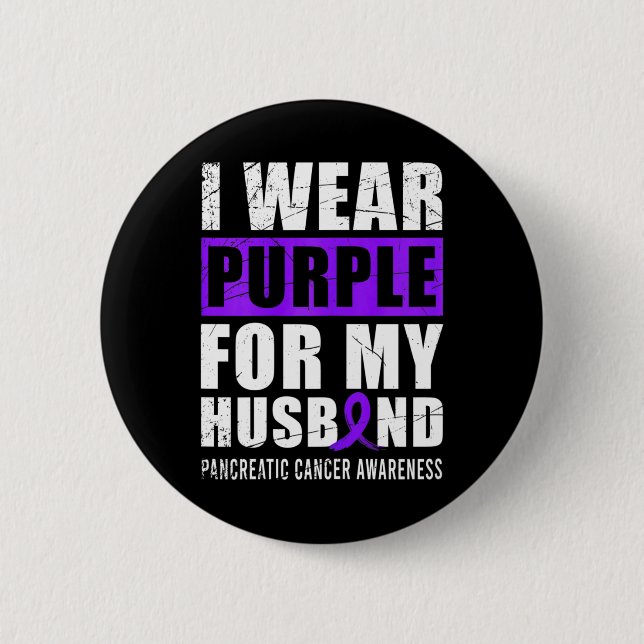 Cancer Warrior Purple Ribbon Pancreatic Cancer Awa 6 Cm Round Badge (Front)