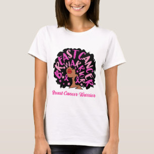 Cancer Warrior Queen Black Woman Pink Ribbon Octob T-Shirt