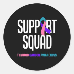 Cancer Warrior Support Squad Thyroid Cancer 1 Classic Round Sticker