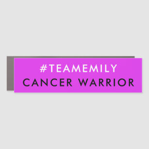 Cancer Warrior   Team Name Hashtag Modern Pink Car Magnet