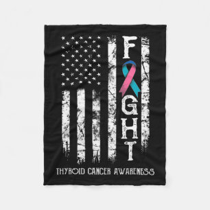 Cancer Warrior Us Flag 1  Fleece Blanket