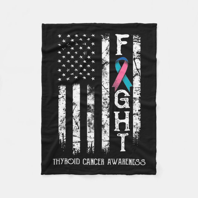 Cancer Warrior Us Flag 1  Fleece Blanket (Front)