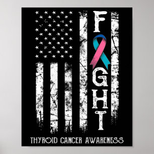 Cancer Warrior Us Flag 1  Poster