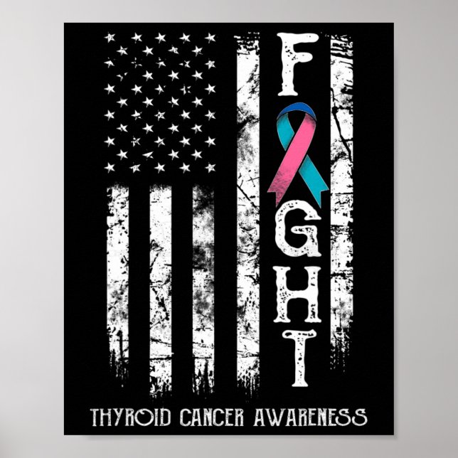 Cancer Warrior Us Flag 1  Poster (Front)