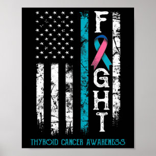 Cancer Warrior Us Flag Poster