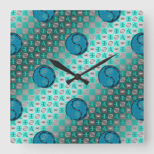 Cancer & Water Dog Square Wall Clock