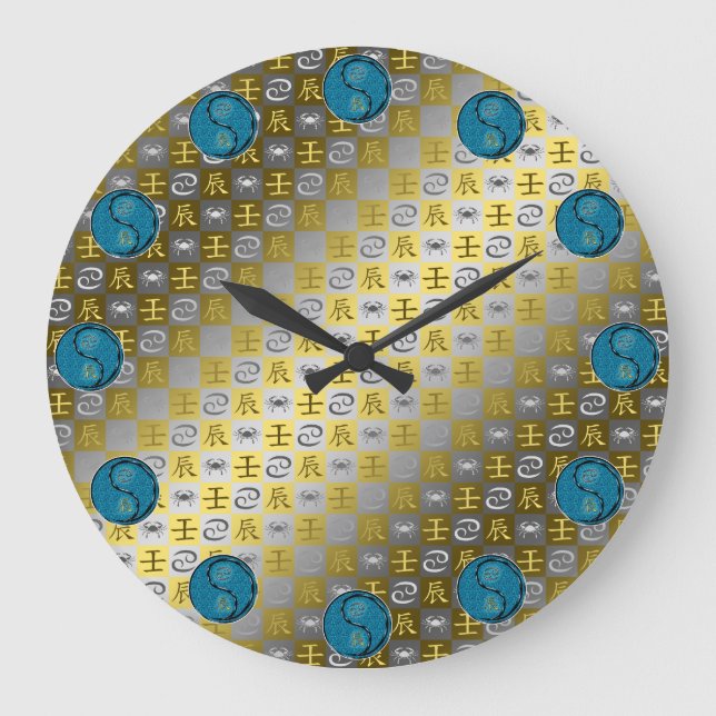 Cancer & Water Dragon Large Clock (Front)