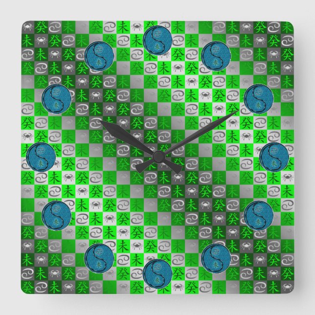 Cancer & Water Goat Square Wall Clock (Front)