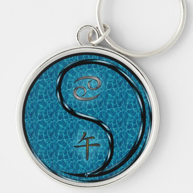 Cancer & Water Horse Key Ring (Front)