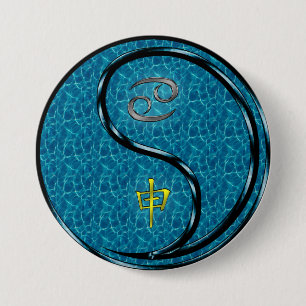 Cancer & Water Monkey 7.5 Cm Round Badge