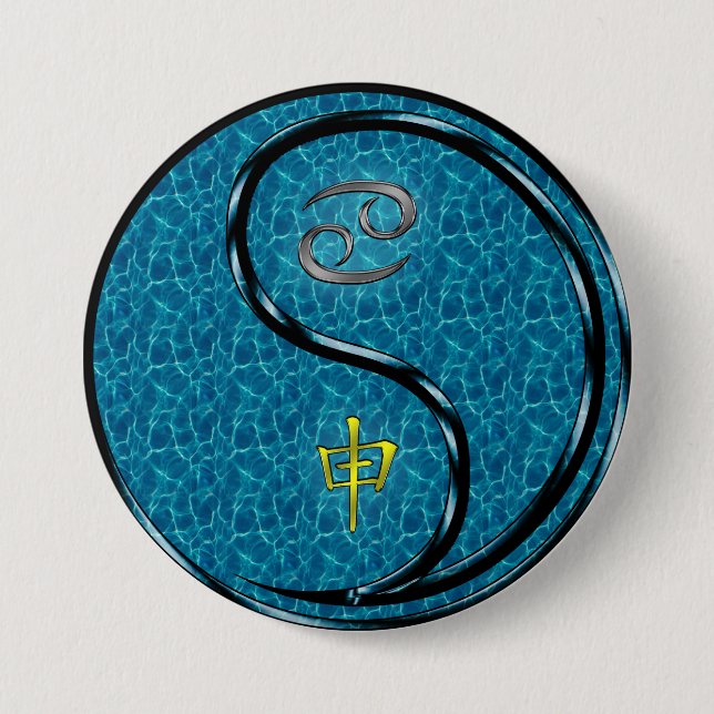 Cancer & Water Monkey 7.5 Cm Round Badge (Front)