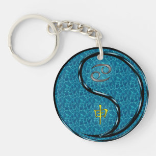 Cancer & Water Monkey Key Ring