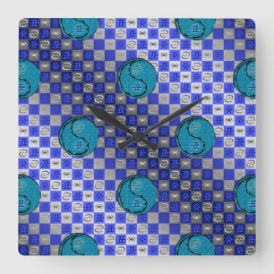 Cancer & Water Ox Square Wall Clock
