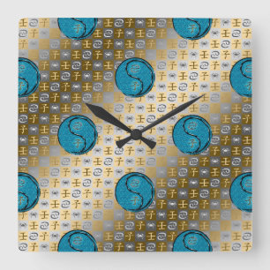 Cancer & Water Rat Throw Pillow Square Wall Clock