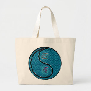 Cancer & Water Rooster Large Tote Bag