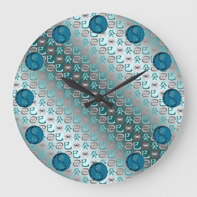 Cancer & Water Snake Large Clock (Front)