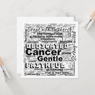 Cancer with this Zodiac Word Greeting Cloud Card