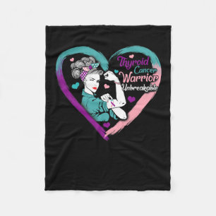 Cancer Woman Warrior Purple Pink Ribbon Awareness  Fleece Blanket
