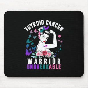 Cancer Woman Warrior Purple Pink Ribbon Awareness Mouse Pad