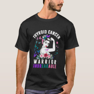 Cancer Woman Warrior Purple Pink Ribbon Awareness T-Shirt