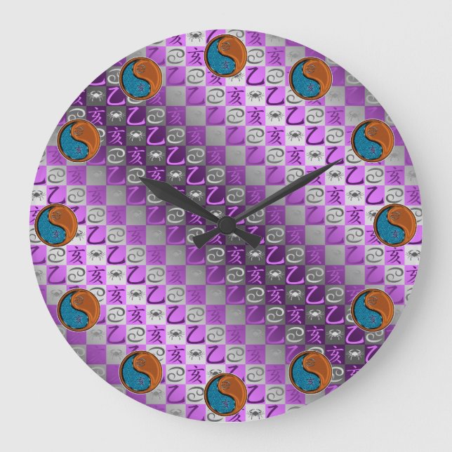 Cancer & Wood Boar Large Clock (Front)