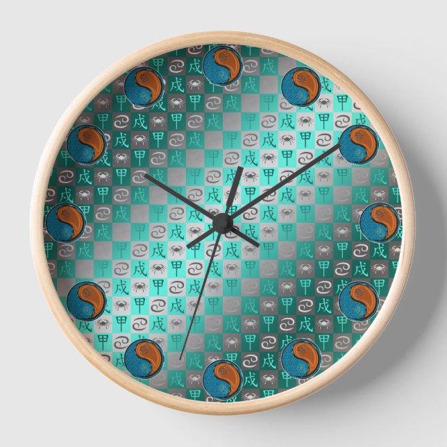 Cancer & Wood Dog Clock (Front)
