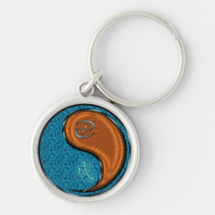 Cancer & Wood Dog Key Ring