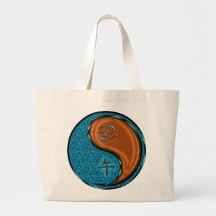 Cancer & Wood Horse Large Tote Bag