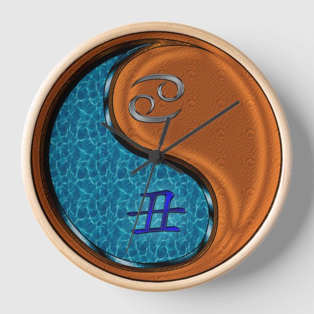 Cancer & Wood Ox Clock (Front)