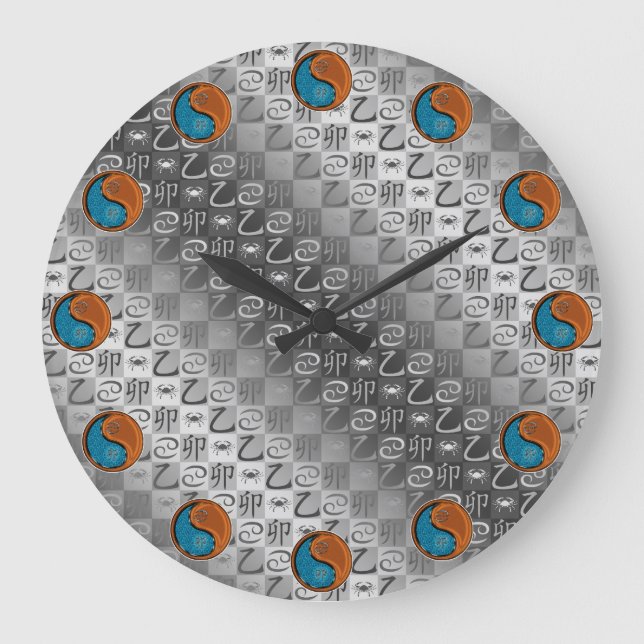 Cancer & Wood Rabbit Large Clock (Front)